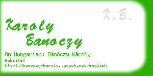karoly banoczy business card